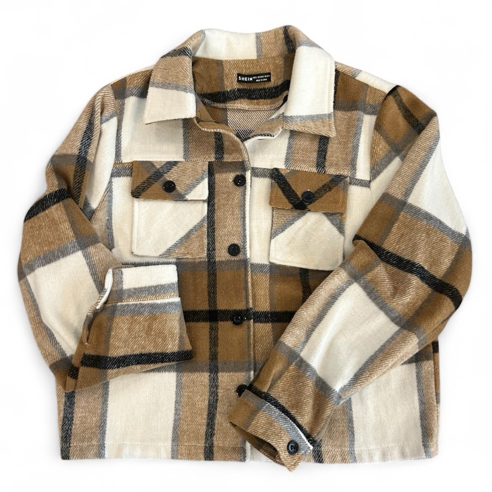 SHEIN | Flannel Plaid Shacket/Jacket EUC - Picture 5 of 10